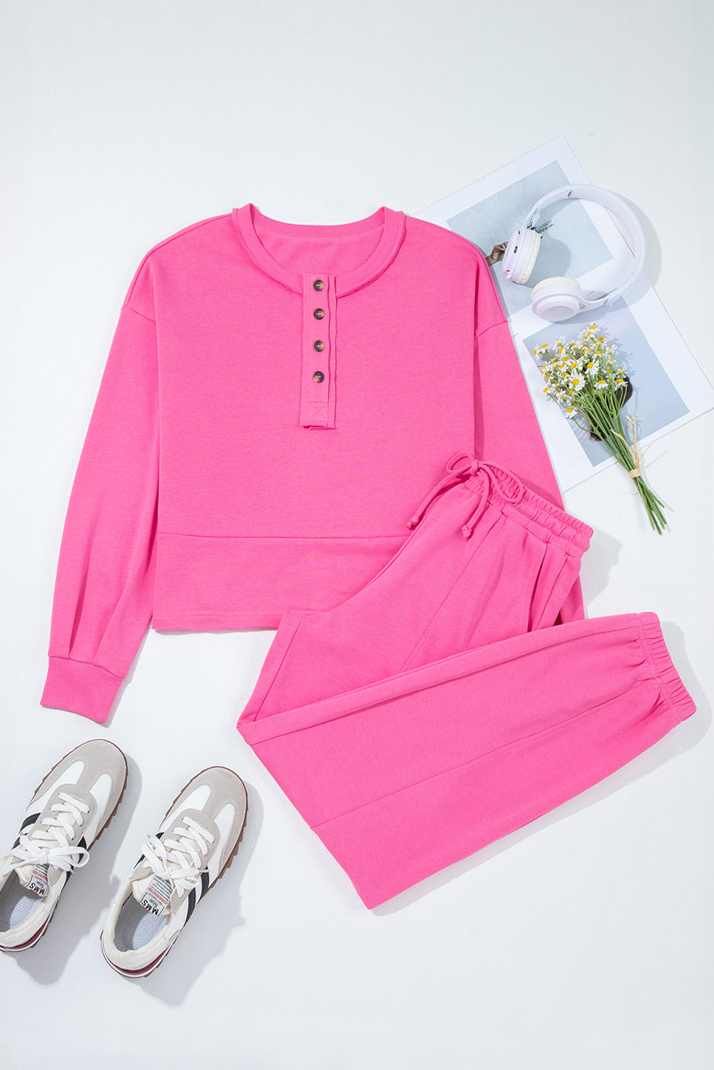 Bright Pink Pullover and Jogger Pants Set