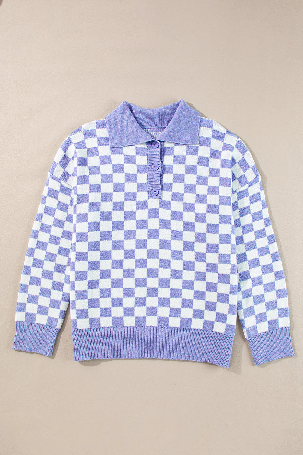 Purple Checkered Sweater