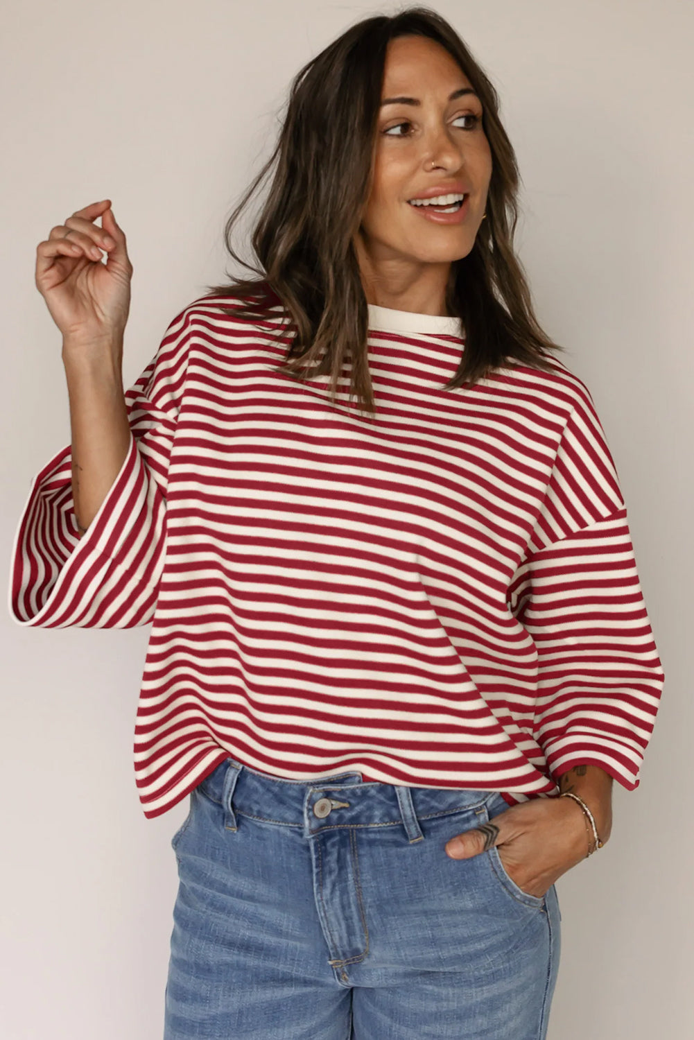 Red Stripe Bowknot Tee