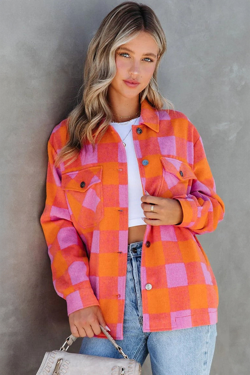 Orange Plaid Jacket