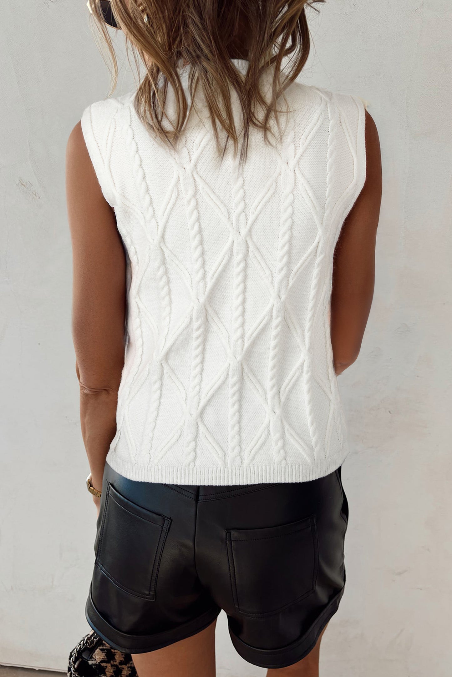 White Pearled Sweater Vest