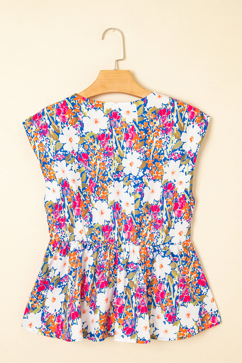 Rose Green Floral Peplum Blouse