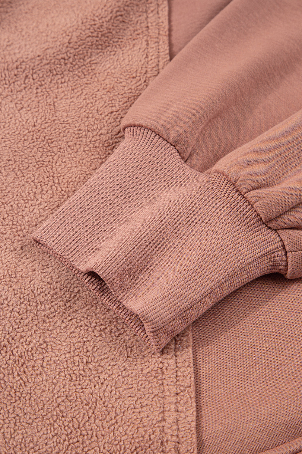 Camel Half Zipper Baggy Sweatshirt