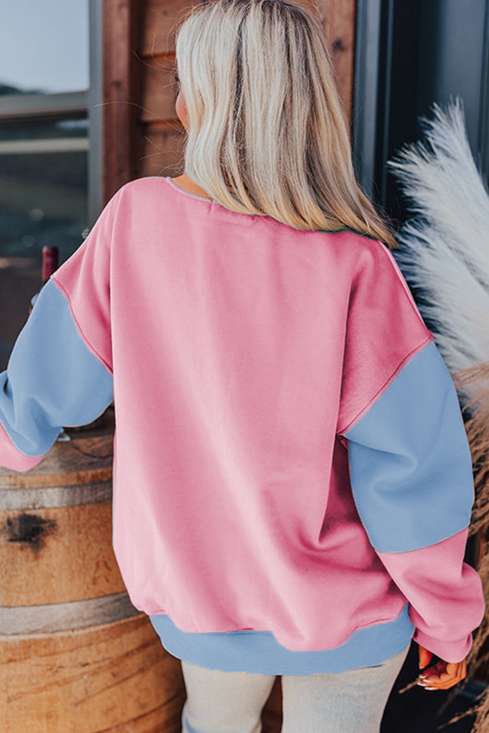 Sky Blue Colorblock Sweatshirt