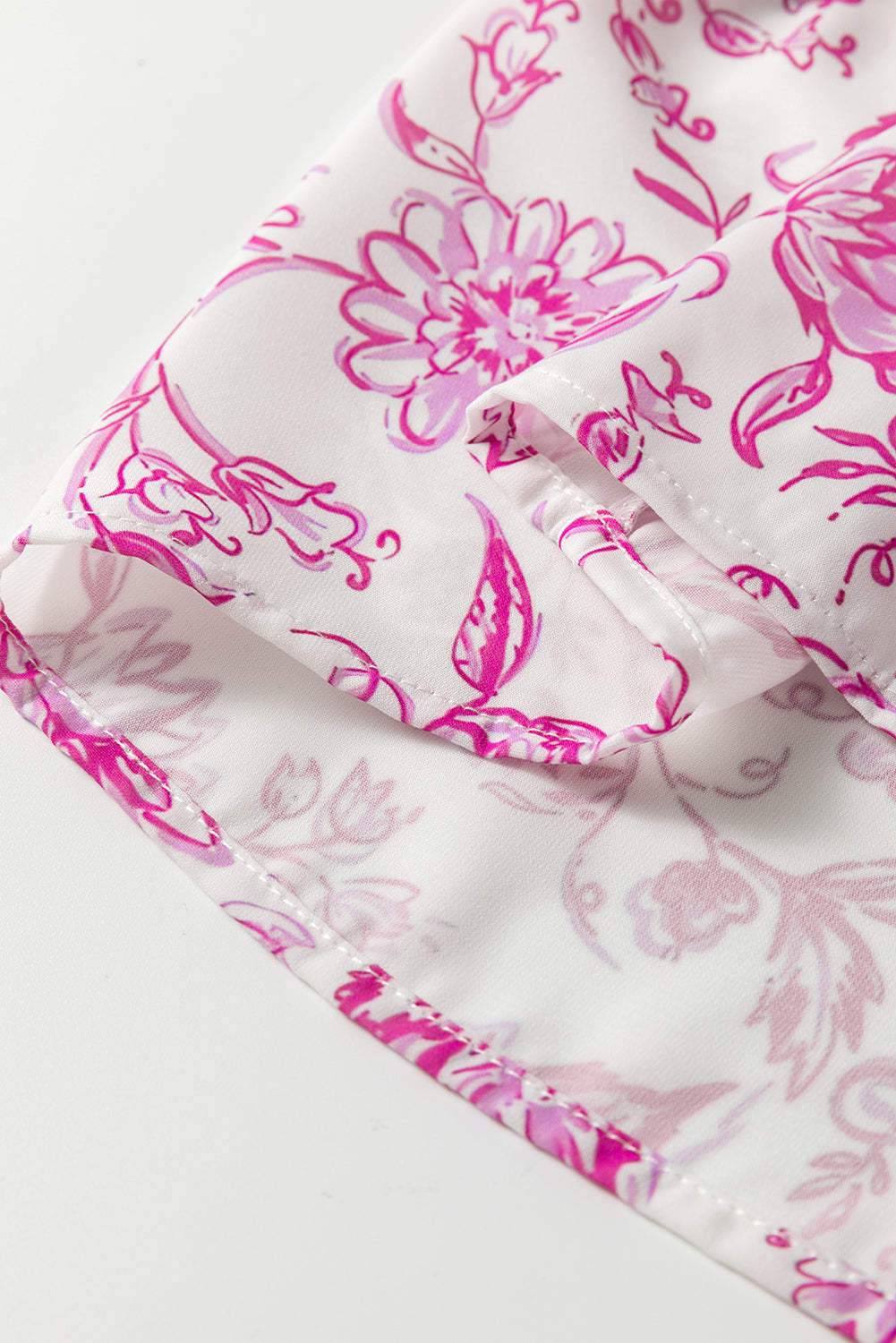 Pink Floral Ruffle Blouse