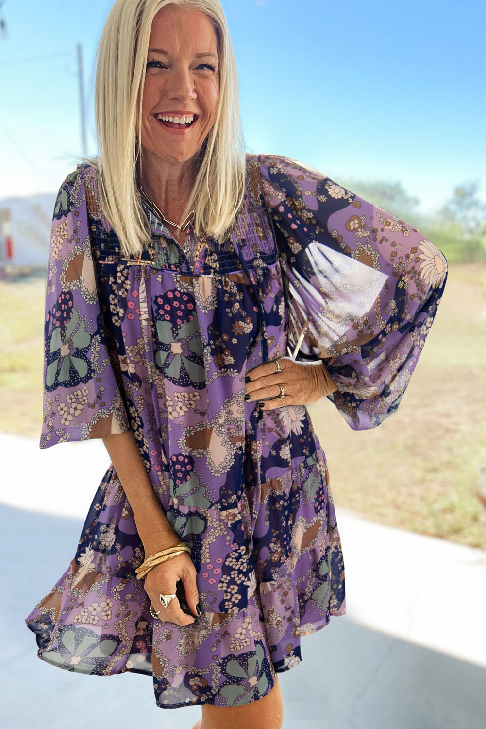 Purple Vintage Daisy Dress