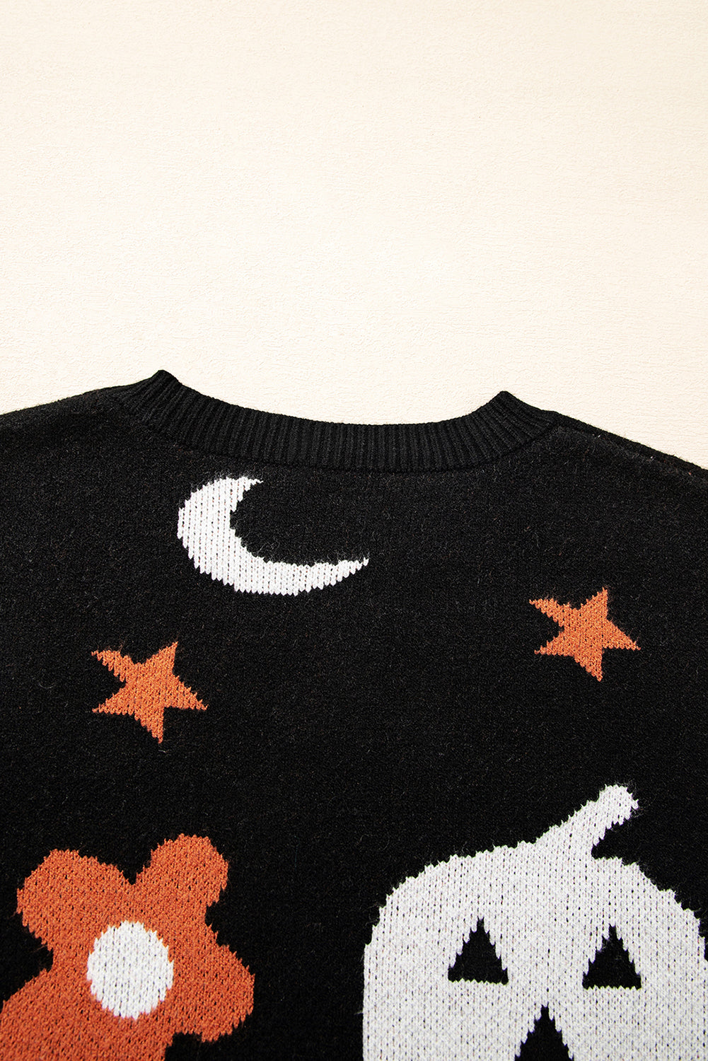 Halloween Pattern Drop Shoulder Sweater