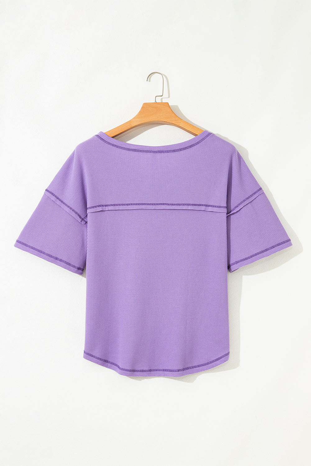 Purple V Neck Textured Top
