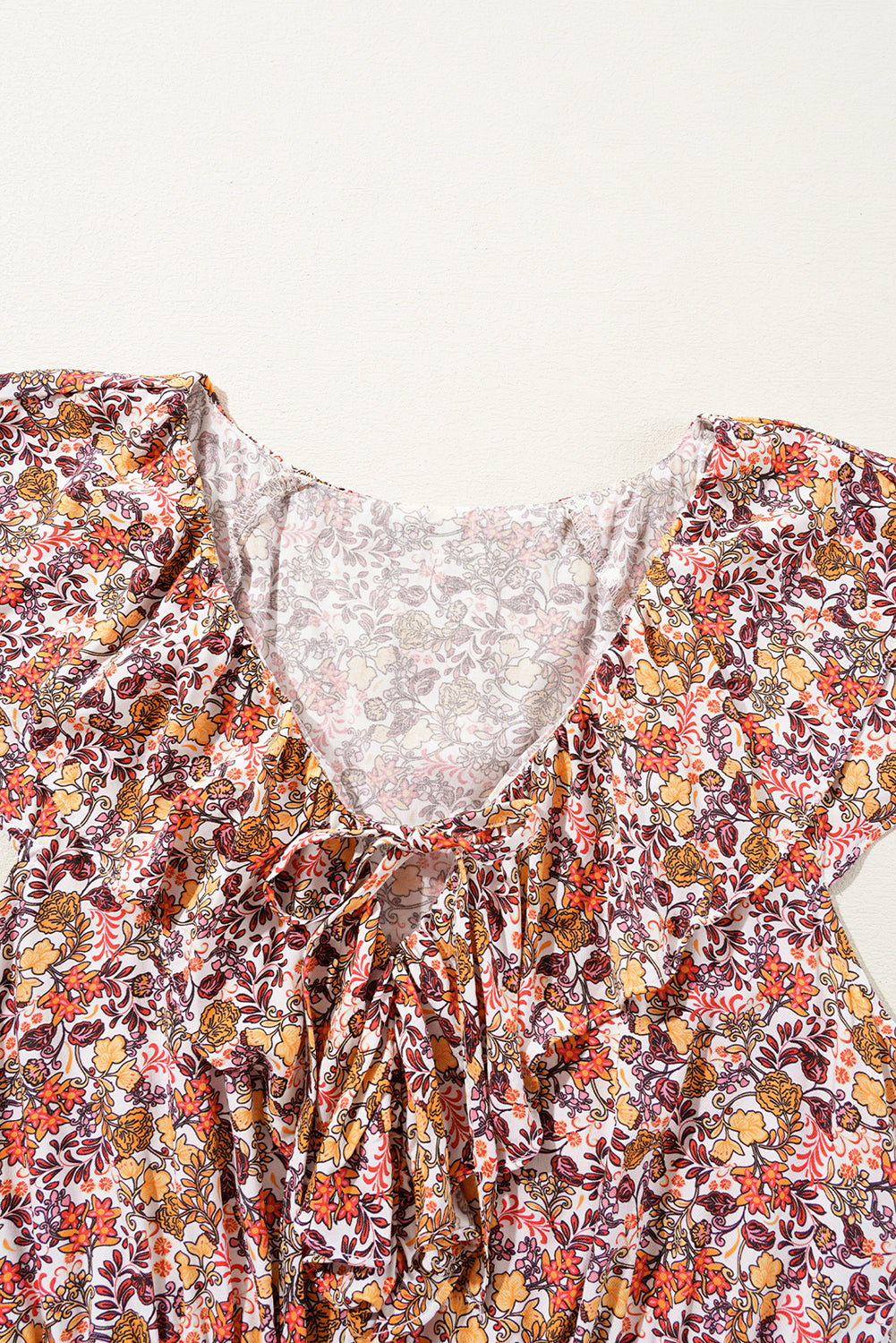 Red Floral Print Blouse