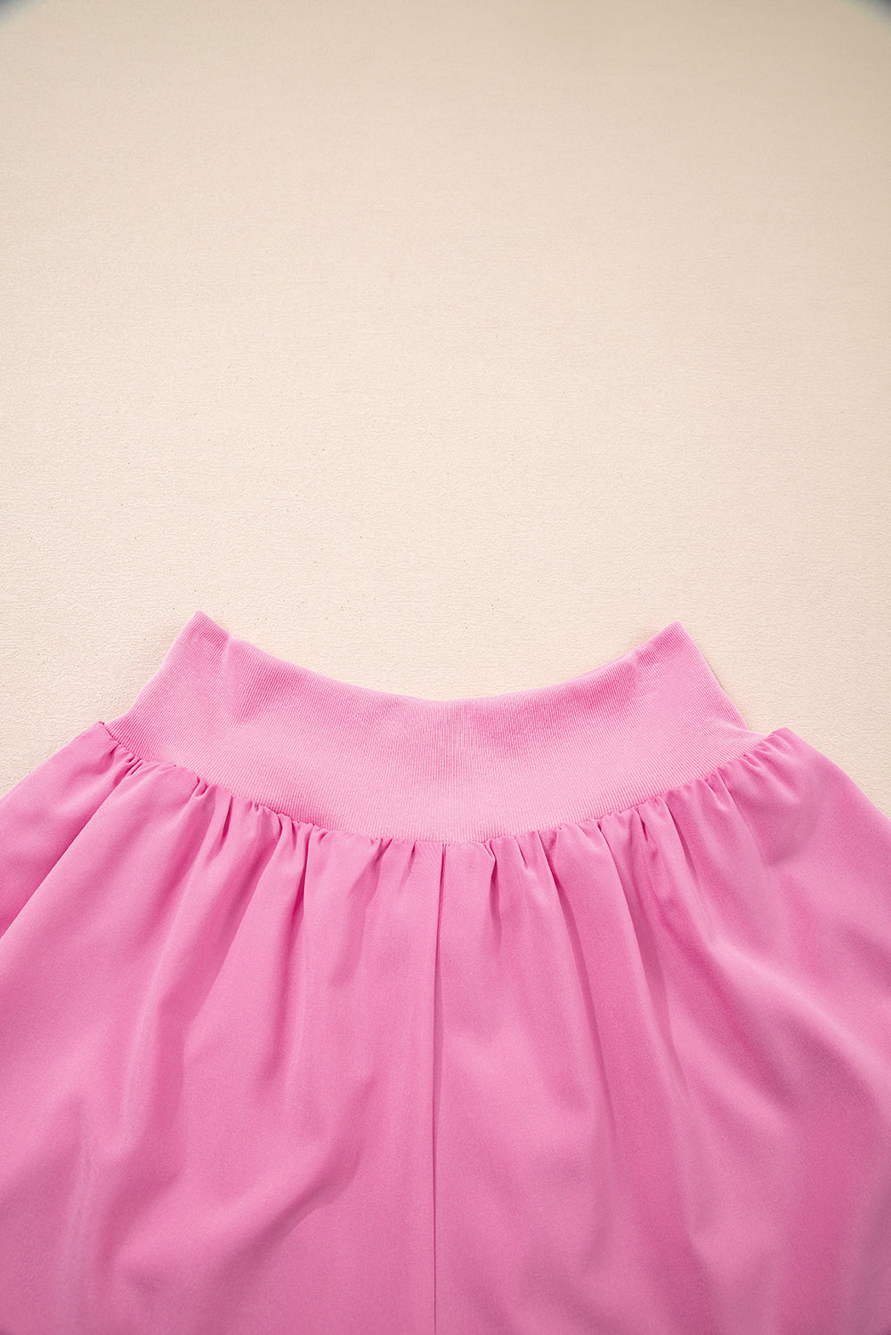 Bright Pink Crossed Waist Shorts