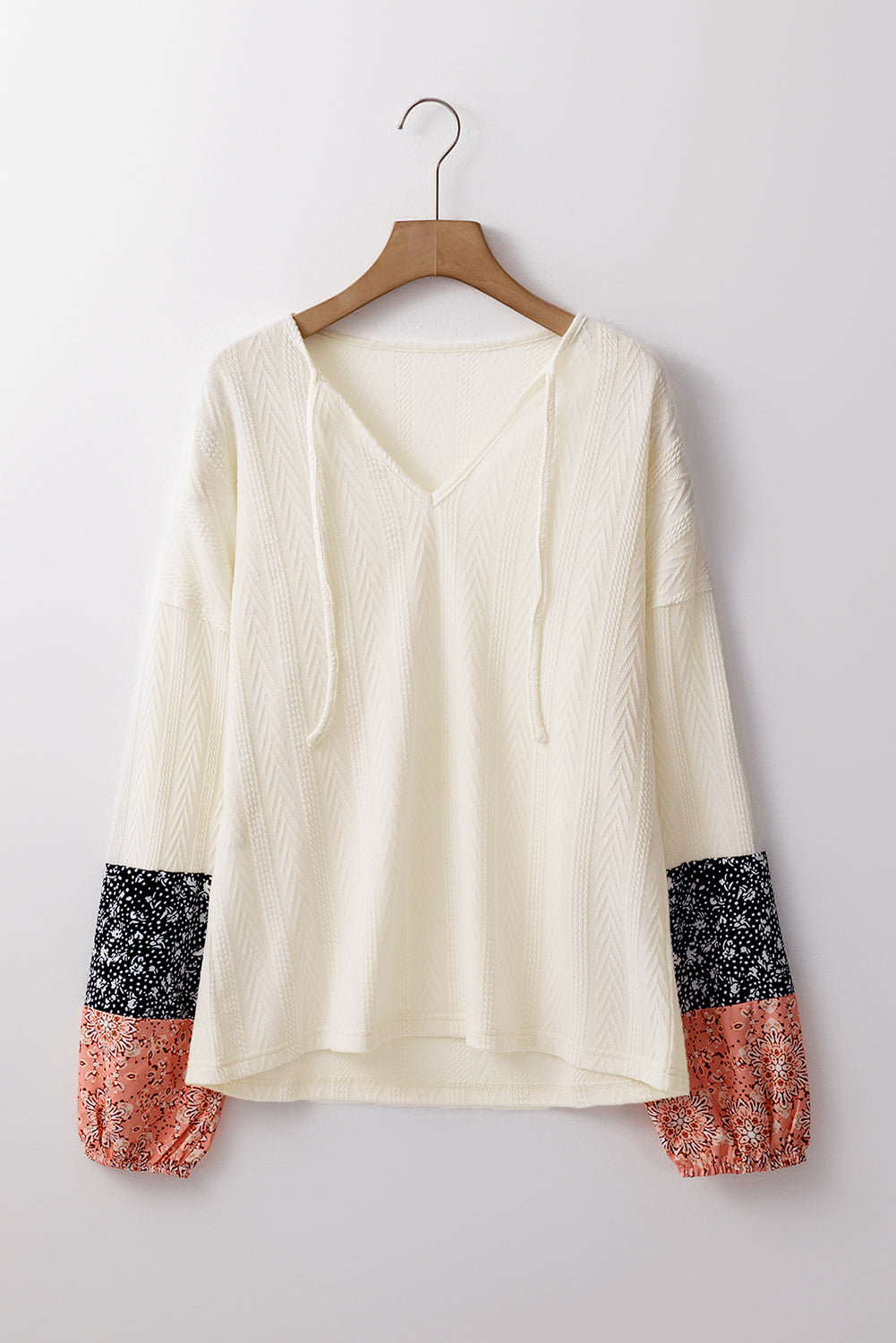 Beige Floral Patchwork Blouse