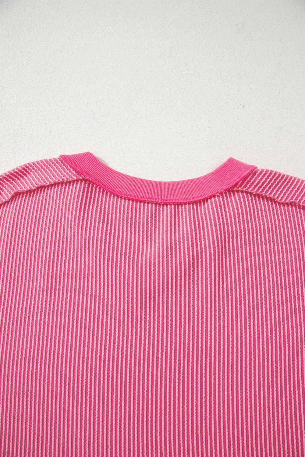 Rose Red Twisted Ribbed Tee