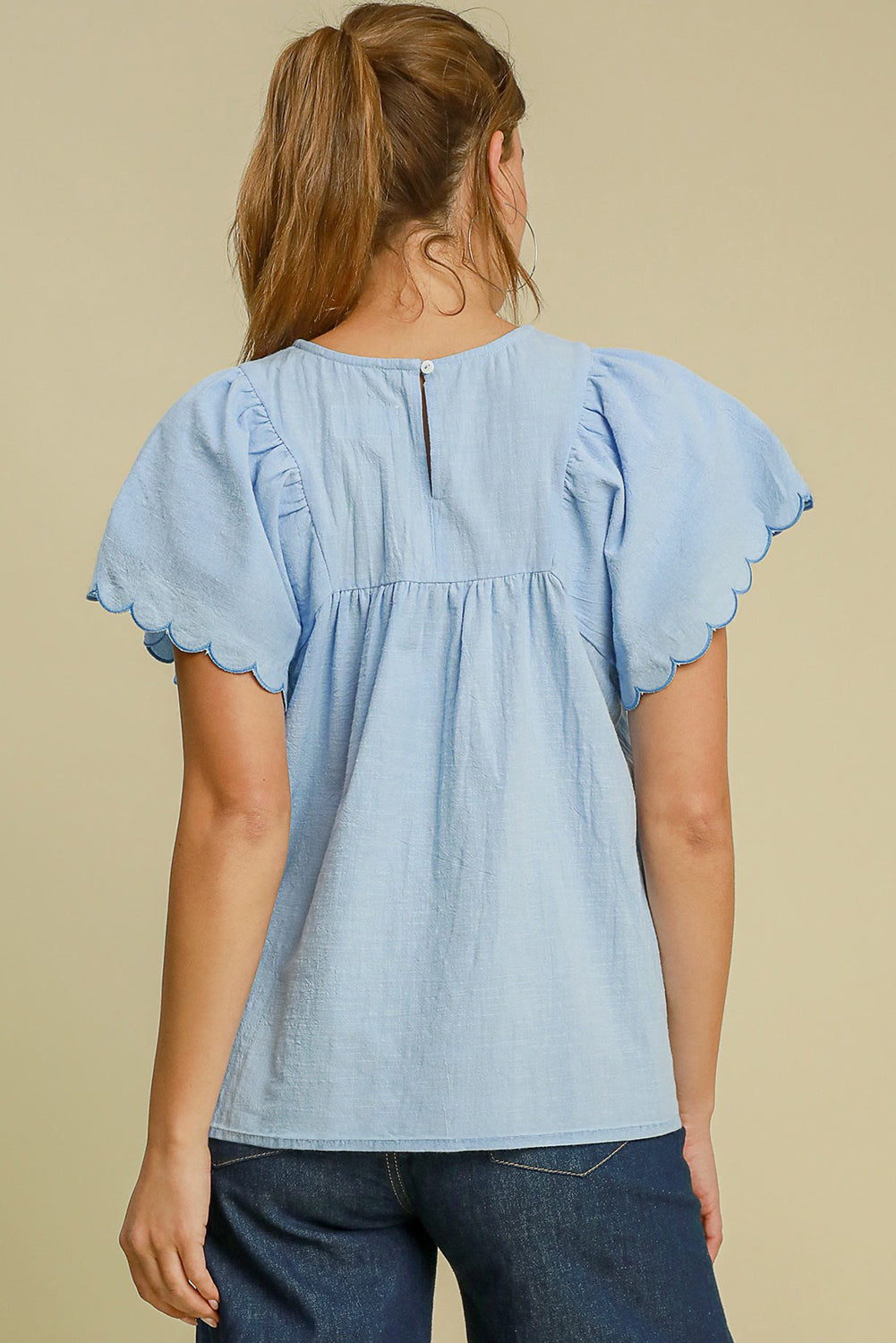 Blue Embroidered Blouse