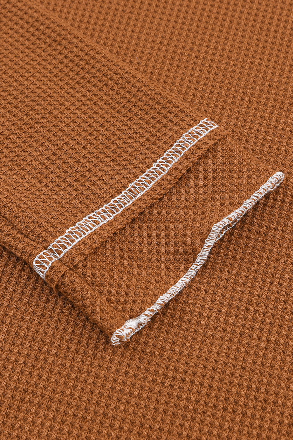 Brown Textured Long Sleeve Top