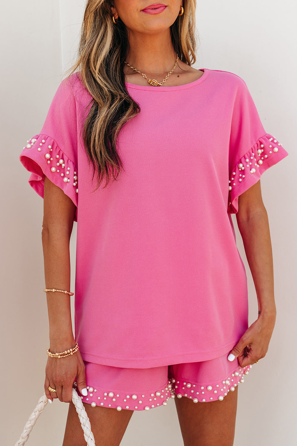 Bright Pink Pearled Set