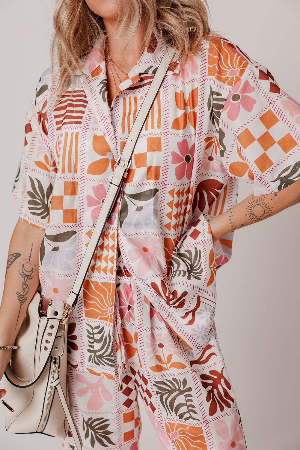 Orange Plant Checkered Set