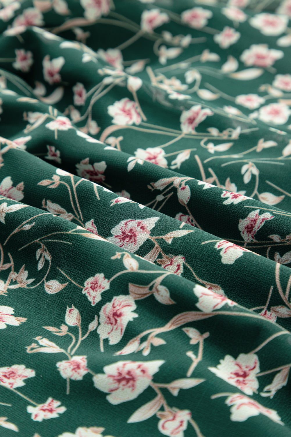 Green Smocked Floral Dress