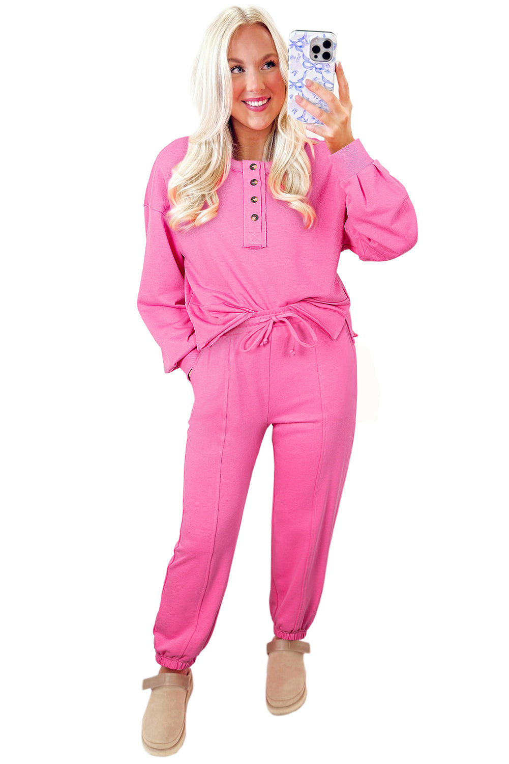 Bright Pink Pullover and Jogger Pants Set