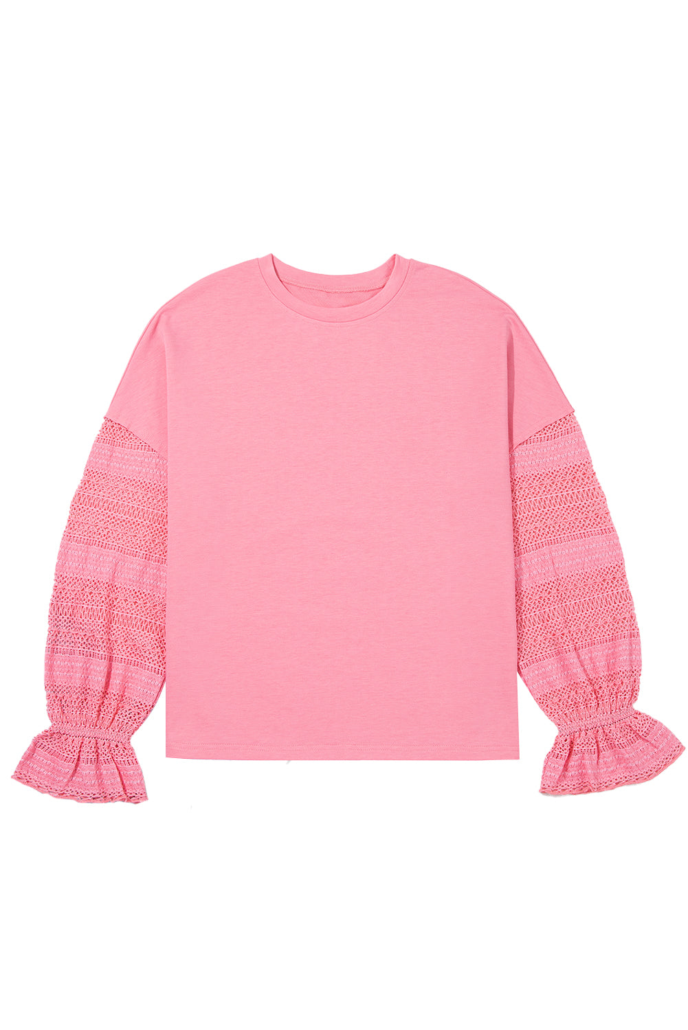 Pink Drop Shoulder Loose Sweatshirt