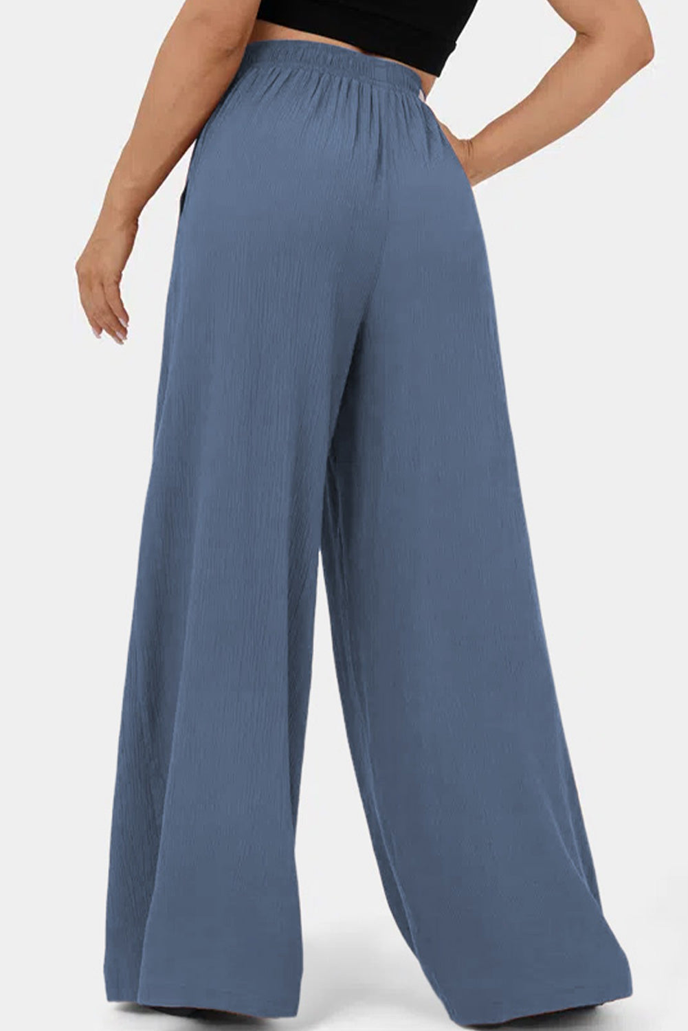 Sail Blue High Waisted Wide Leg Pants