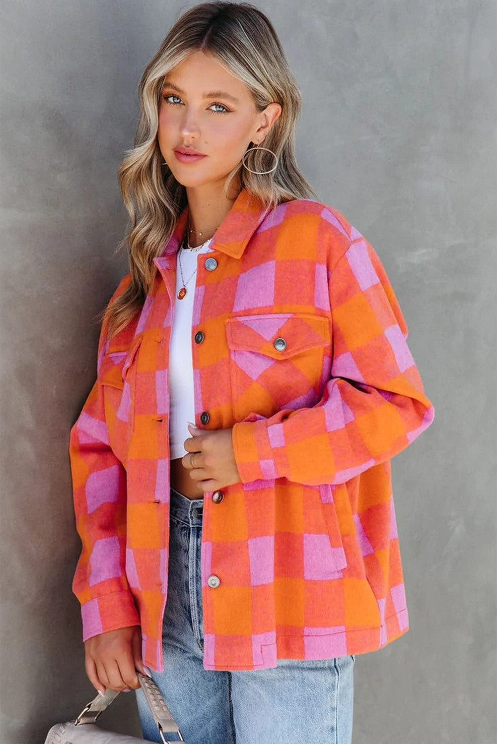 Orange Plaid Jacket