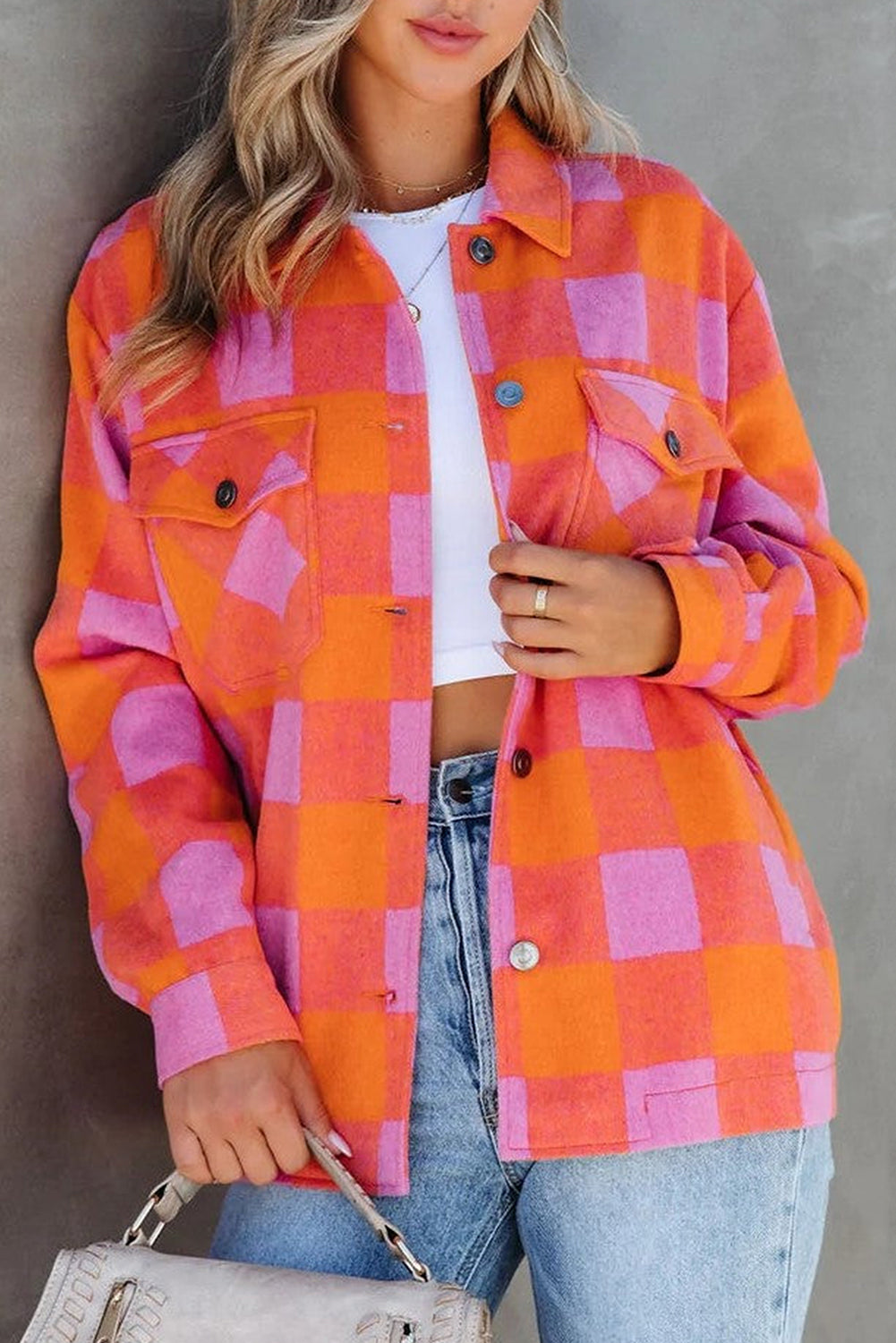Orange Plaid Jacket
