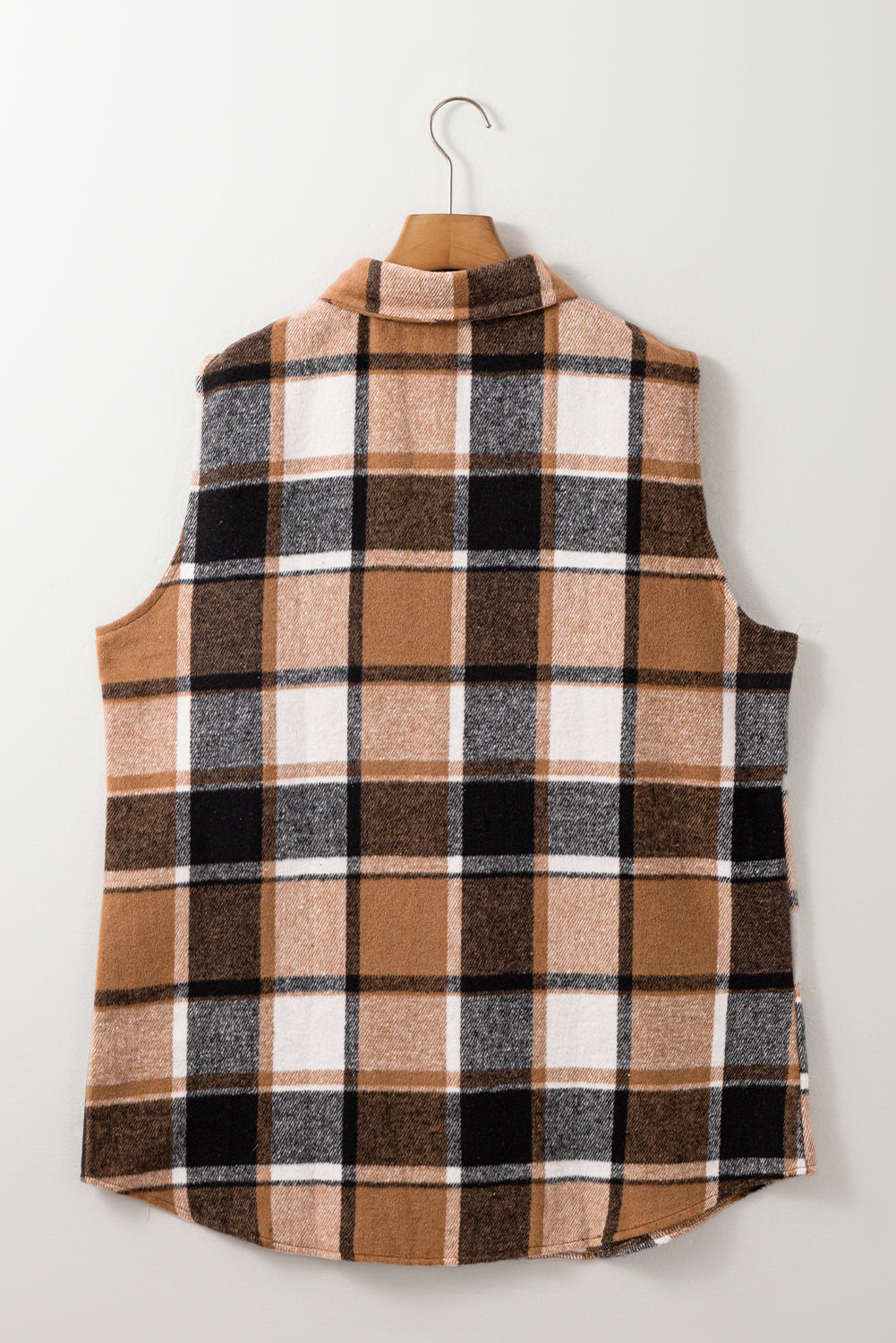 Retro Plaid Button up Collared Vest