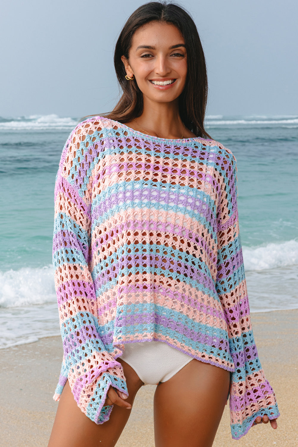 Purple Multi Stripe Top