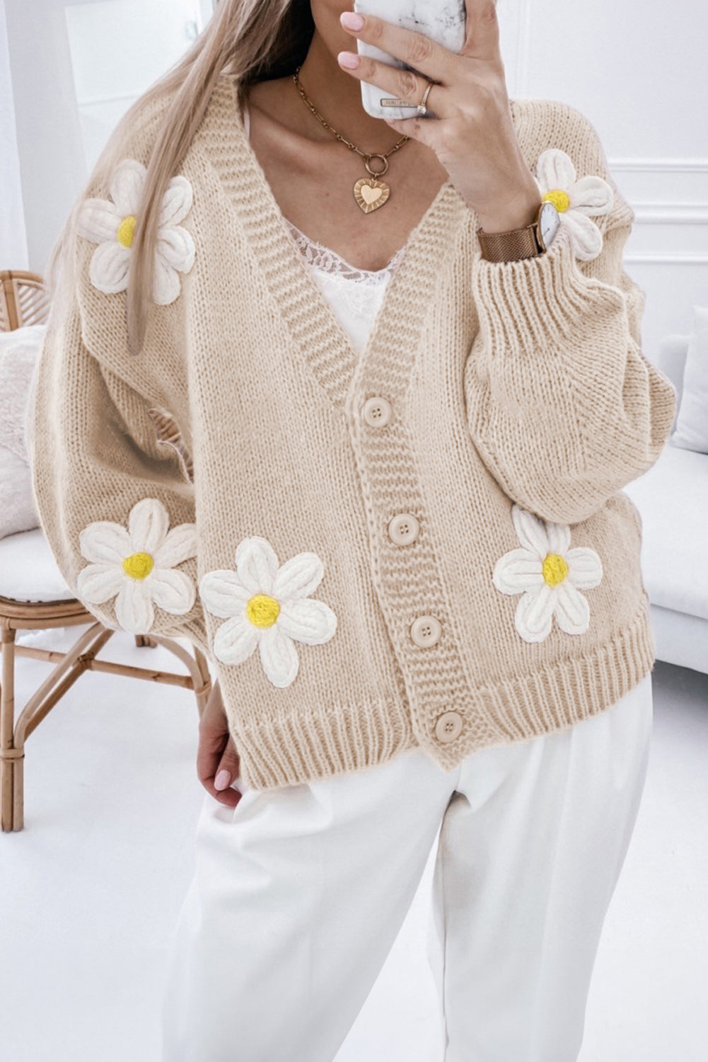 Elegant Flower Cardigan