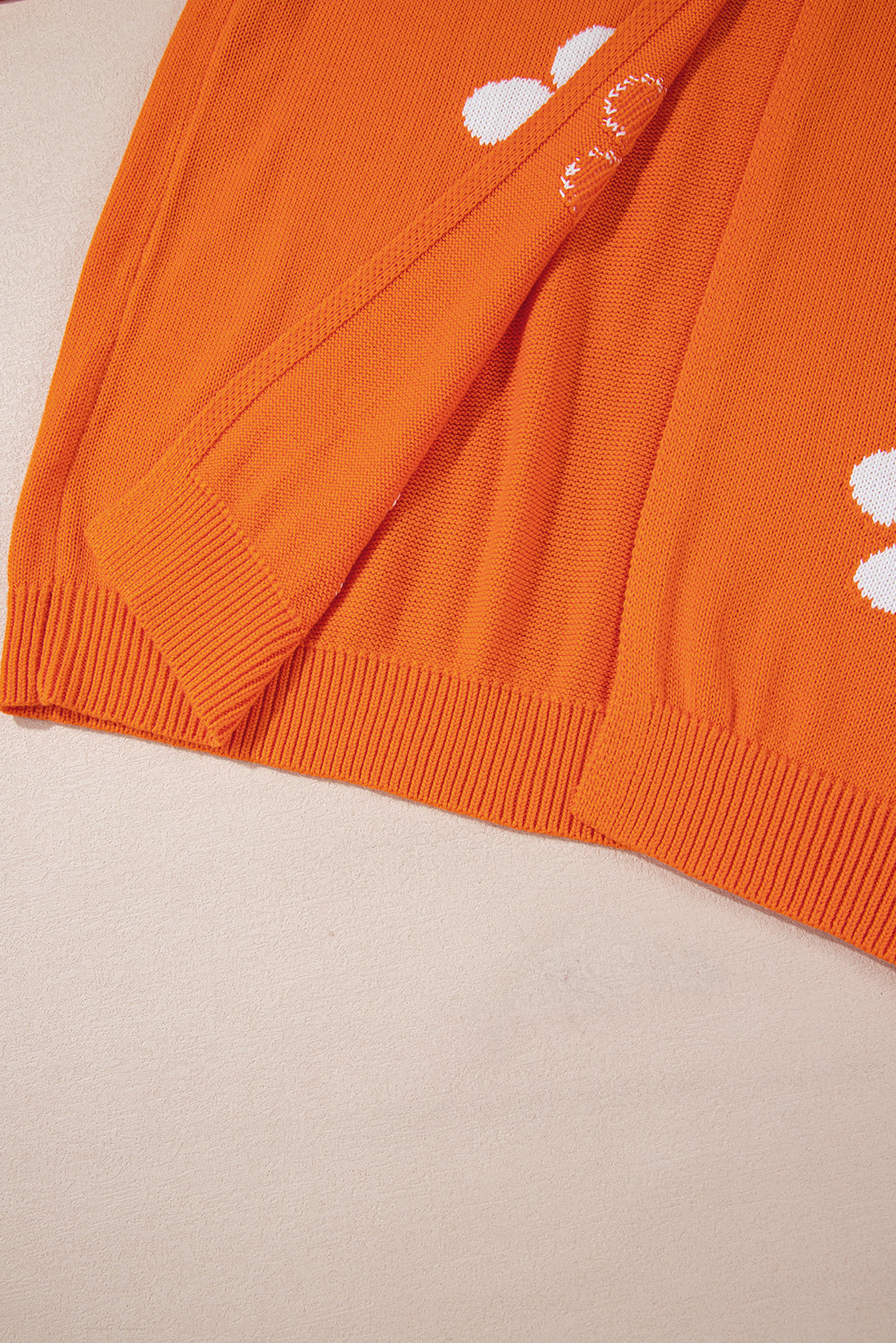 Orange Flower Pattern Cardigan