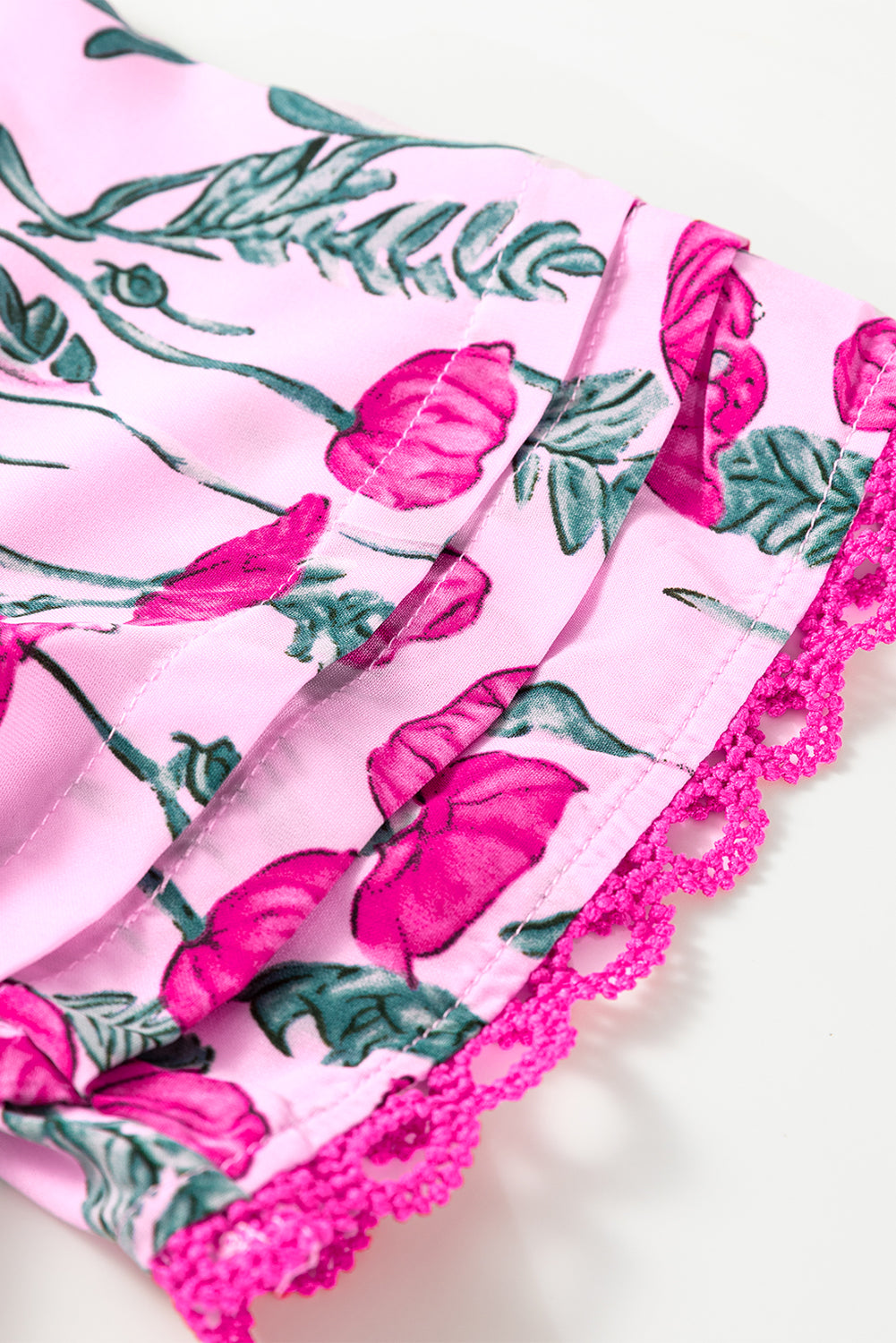 Pink Floral Lace Blouse