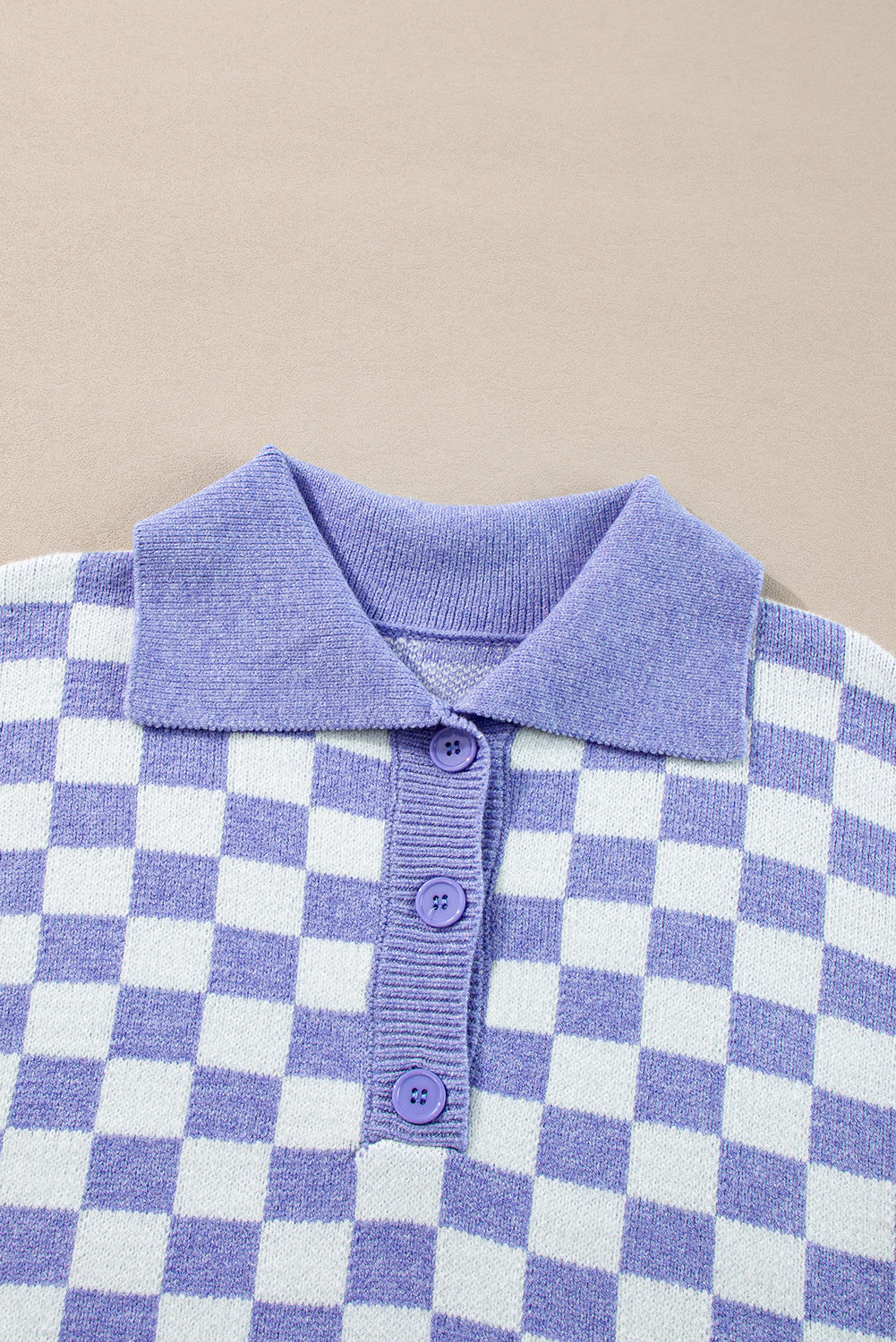 Purple Checkered Sweater