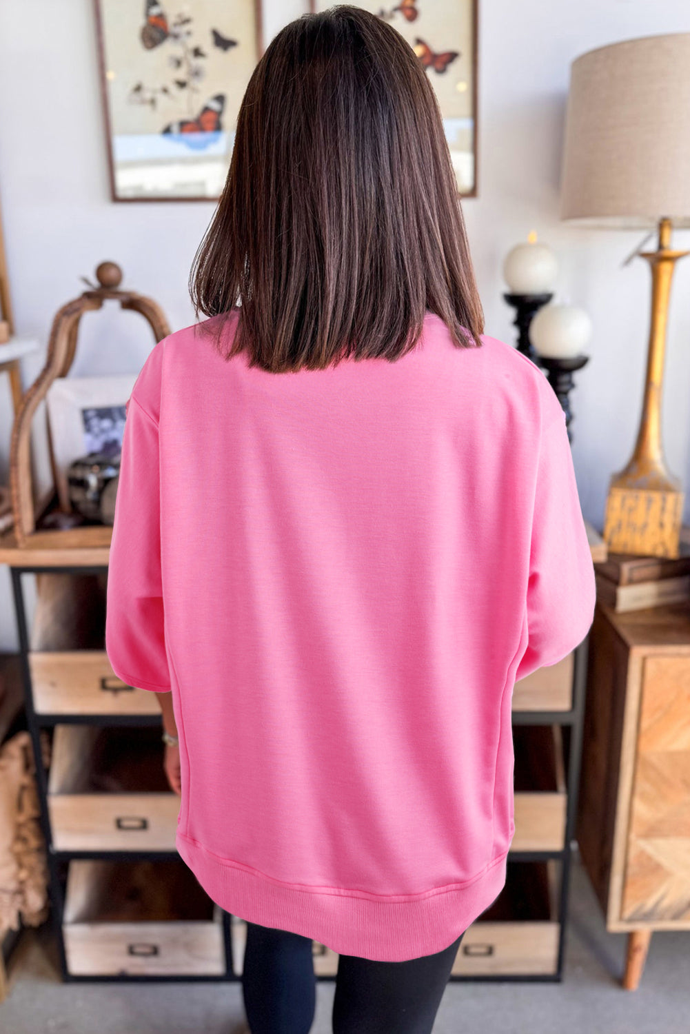Pink Floral Patched Tunic Top