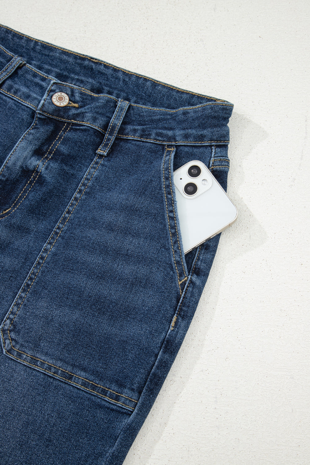 Cropped High Rise Wide Leg Jeans