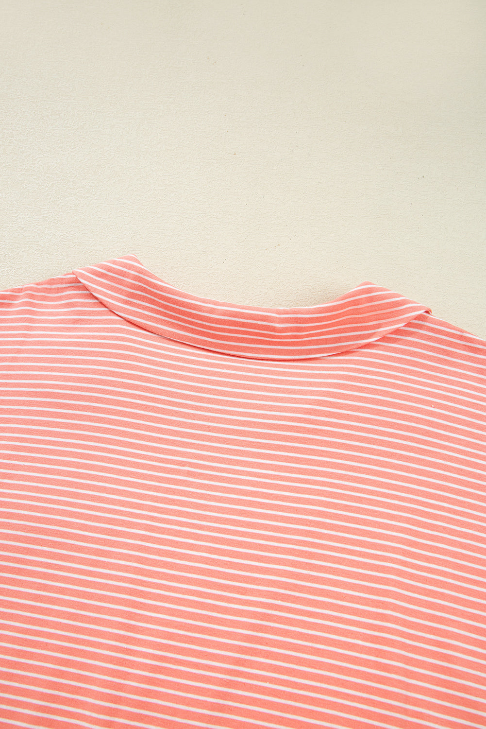 Orange Stripe Loose Polo & Shorts Set