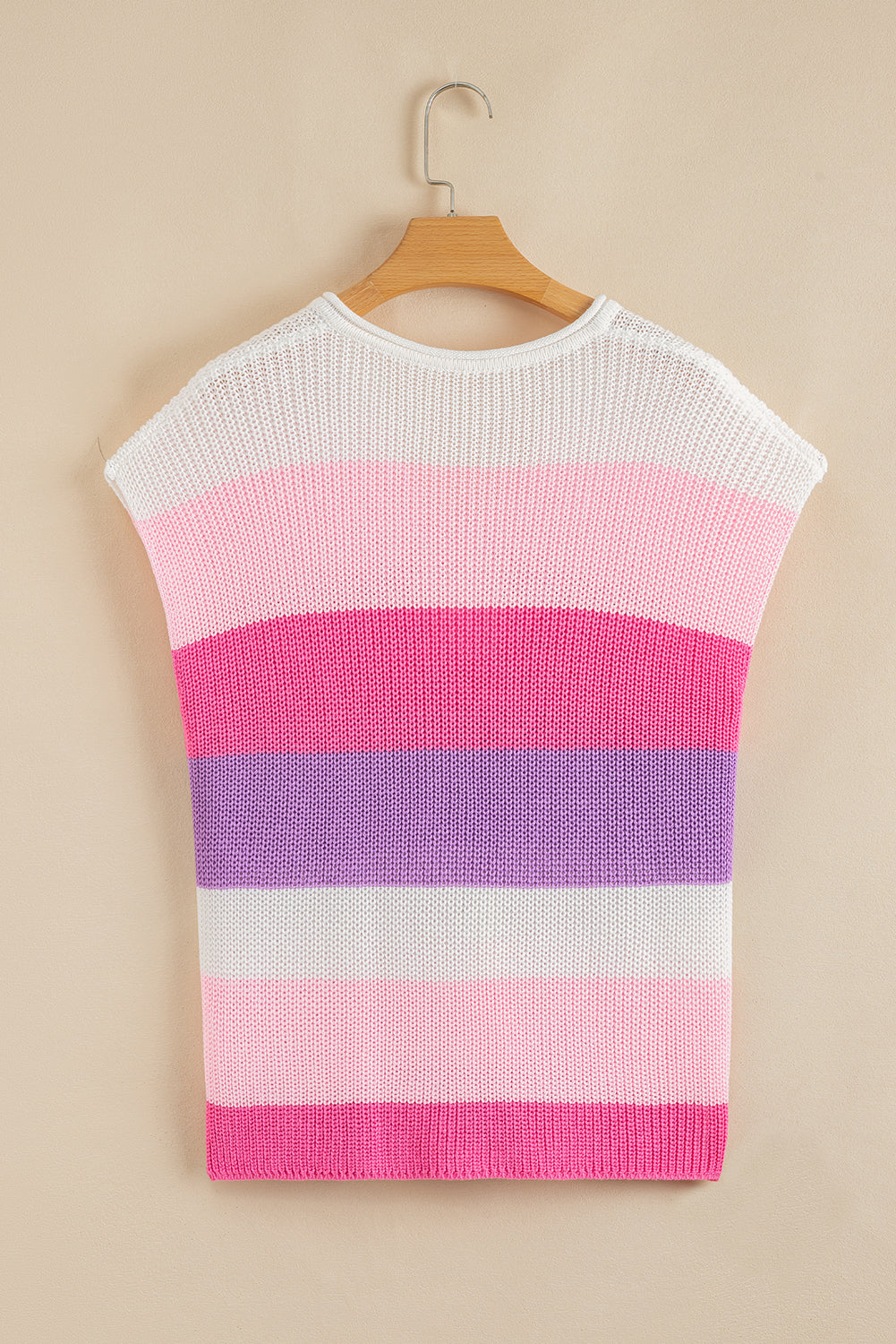 Pink Color Block Sweater Shirt