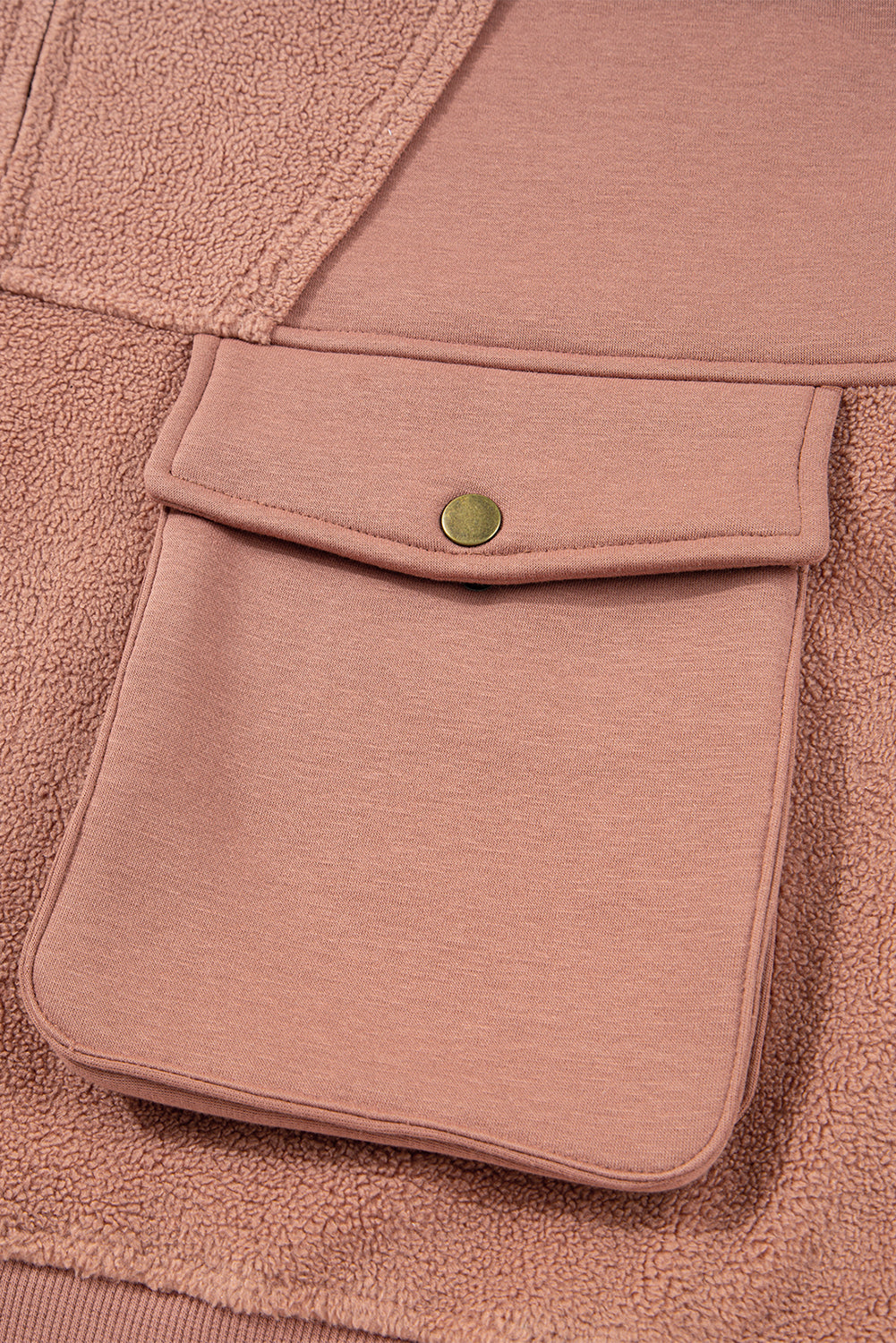 Camel Half Zipper Baggy Sweatshirt