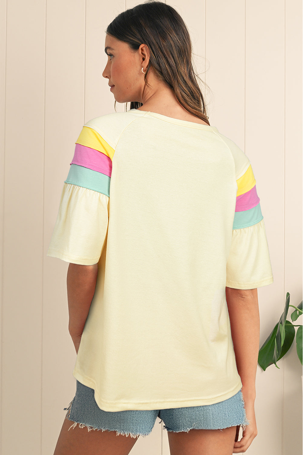 White Color Block T Shirt