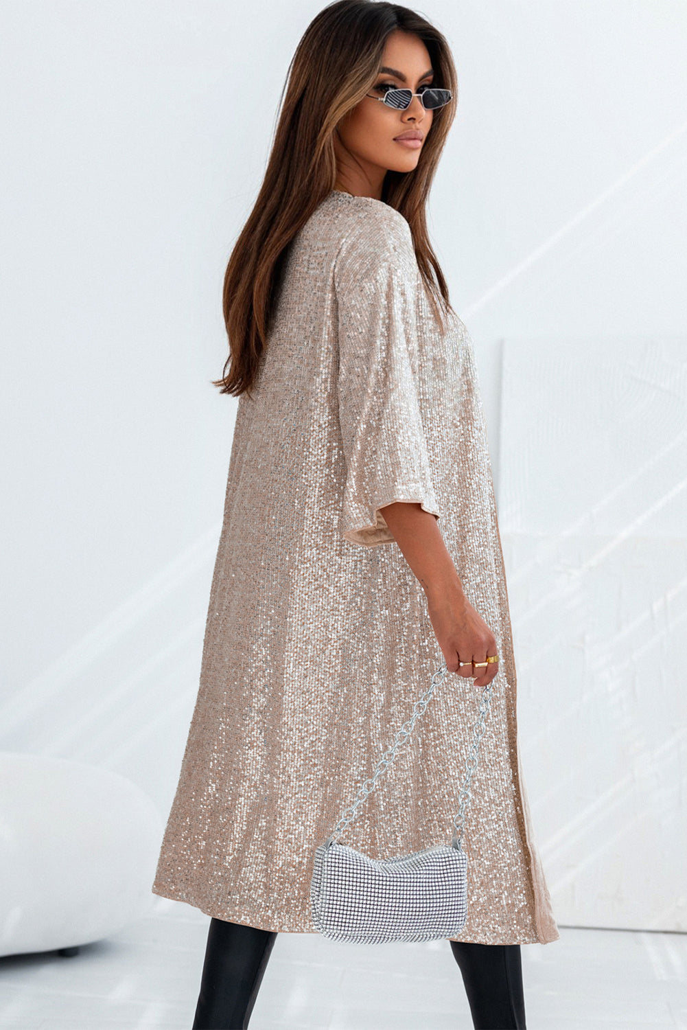 Apricot Open Front Duster Kimono