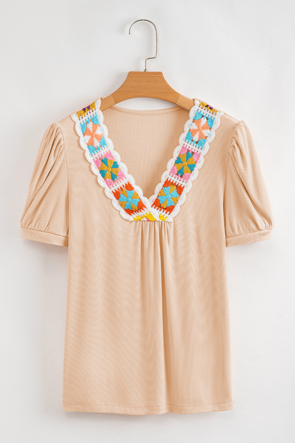 Pale Chestnut Crochet Blouse
