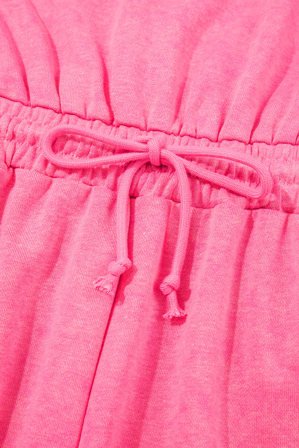 Hot Pink Mineral Wash Short Sleeve Romper