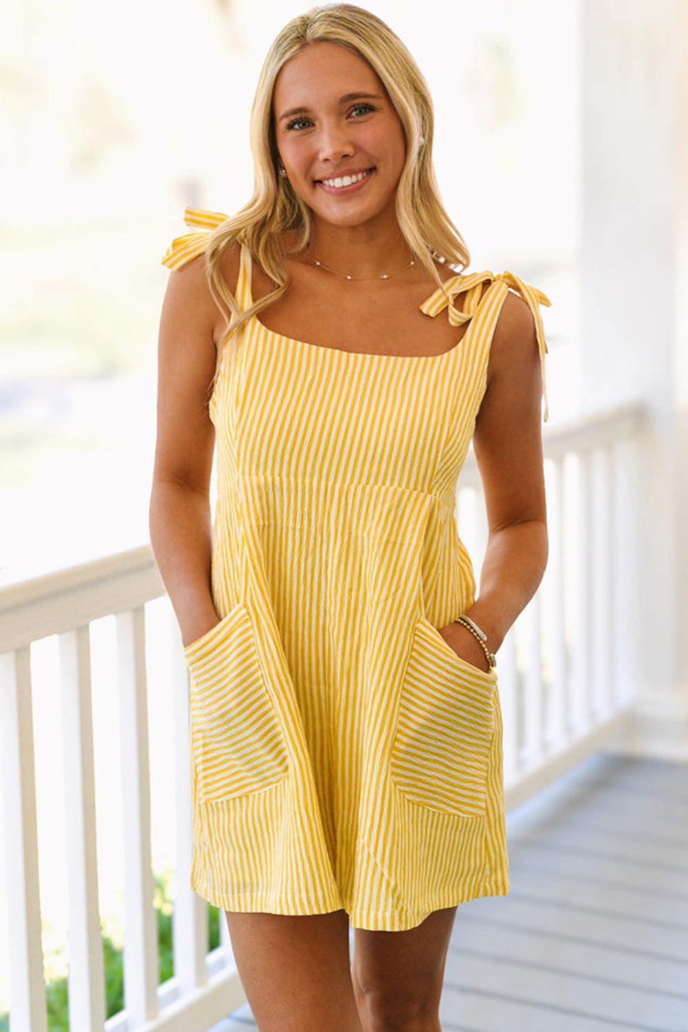 Yellow Stripe Romper
