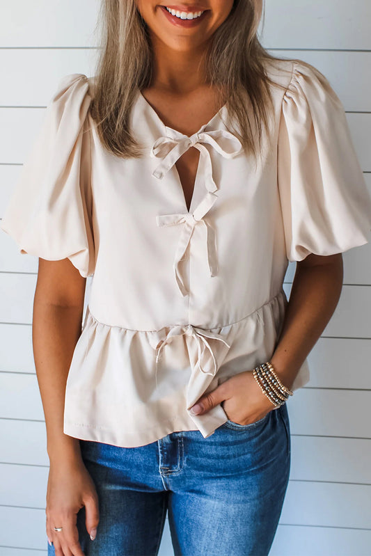 White Bow Blouse