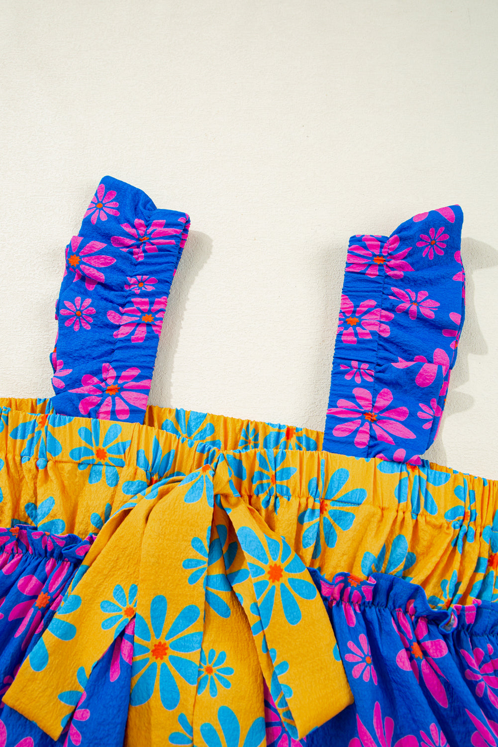 Blue Floral Flowy Tank Top