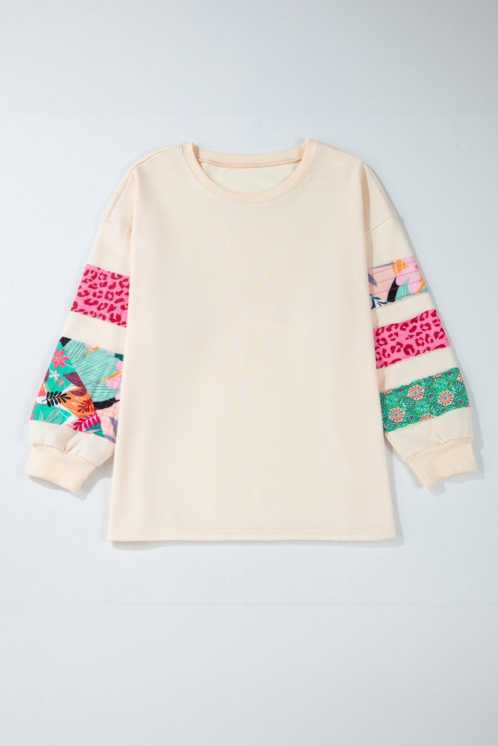 Beige Patchwork Sweatshirt