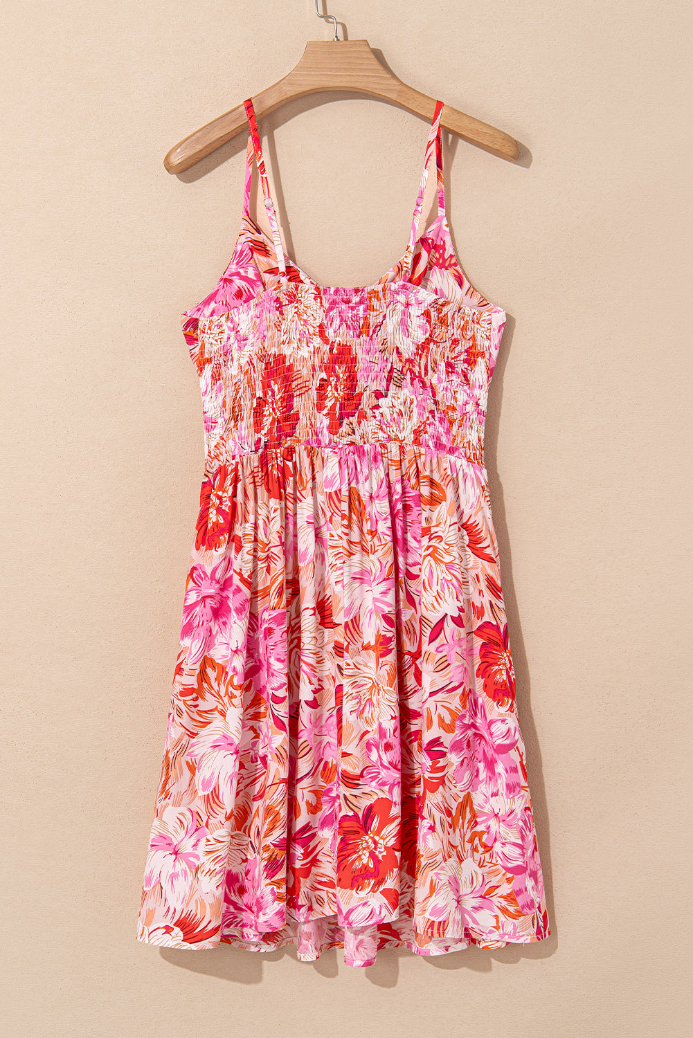 Red Floral Spaghetti Mini Dress
