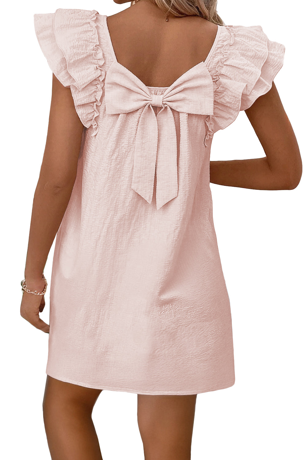 Light Pink Bow Back Mini Dress