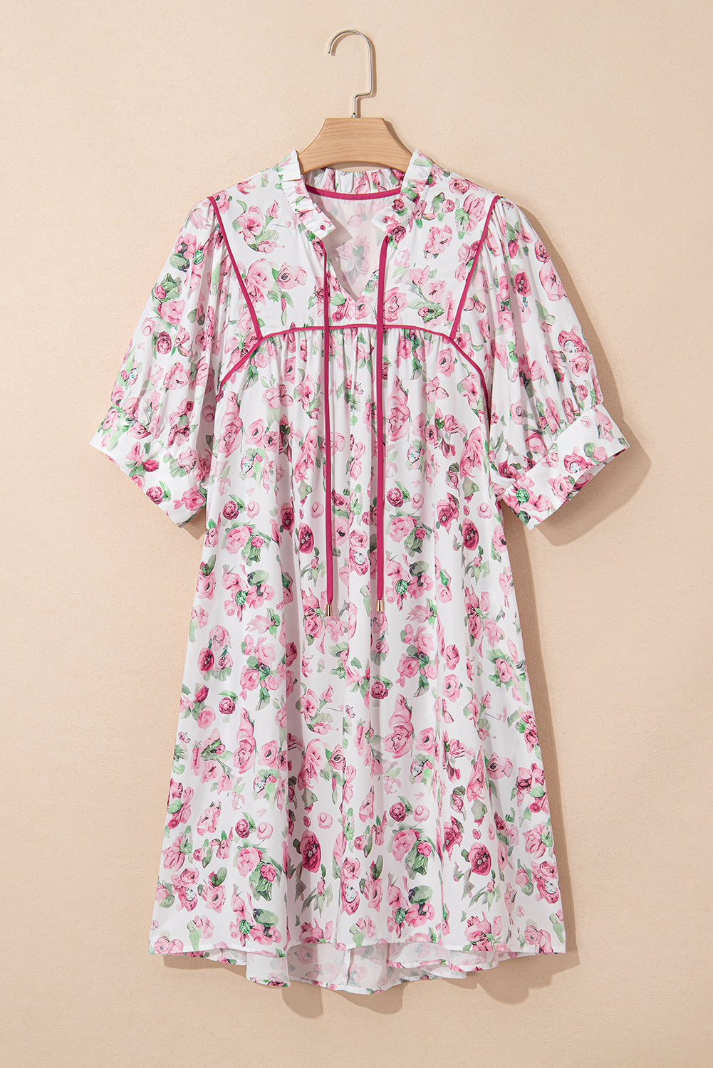 Pink Floral Mini Dress