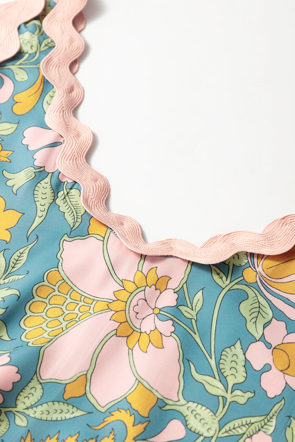 Sky Blue Floral Mini Tank Dress