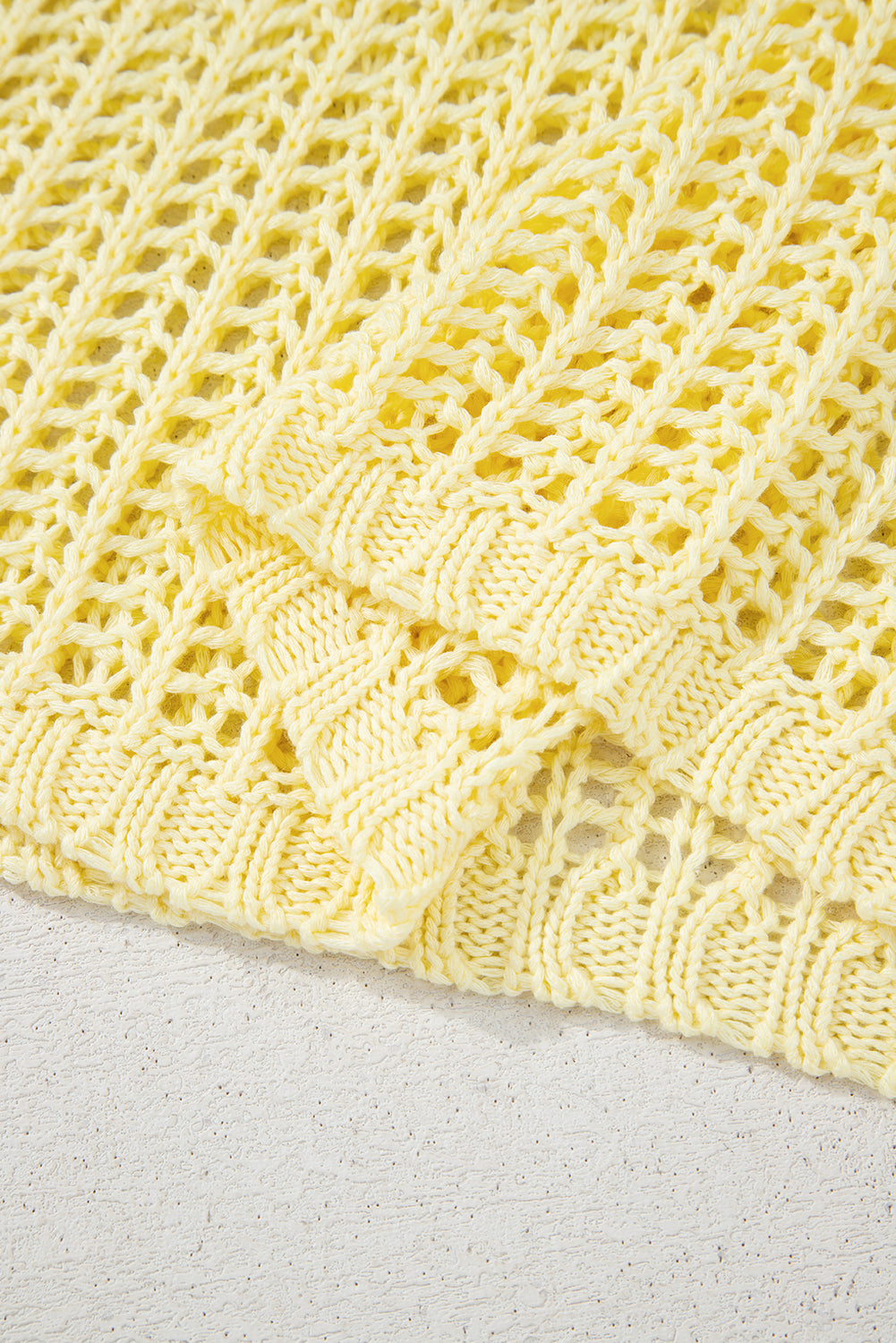 Yellow Cream Crochet Sweater Top